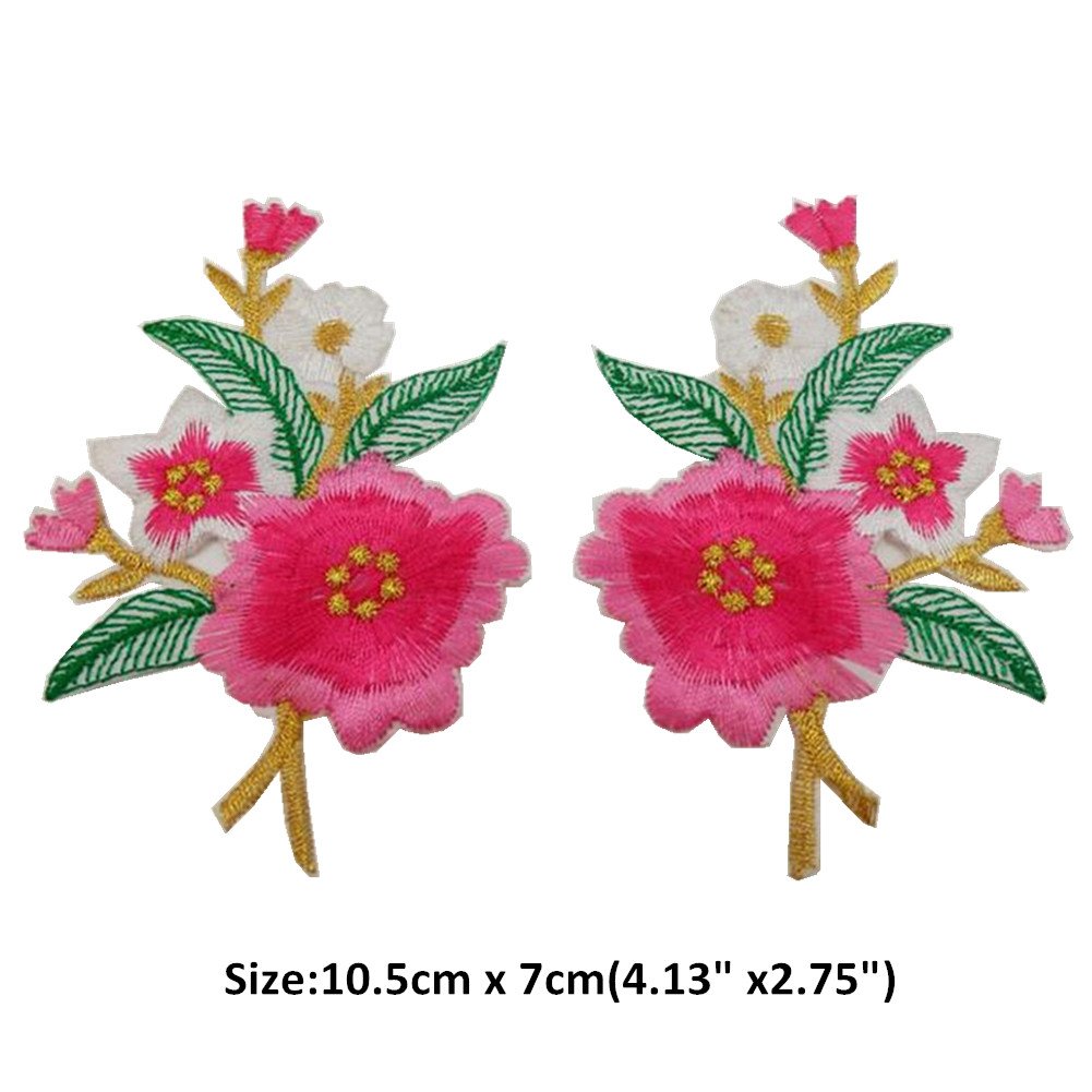 Kleiderapplikationen, Gestickte Blumen-Stoffflicken(Jasmin Rose)