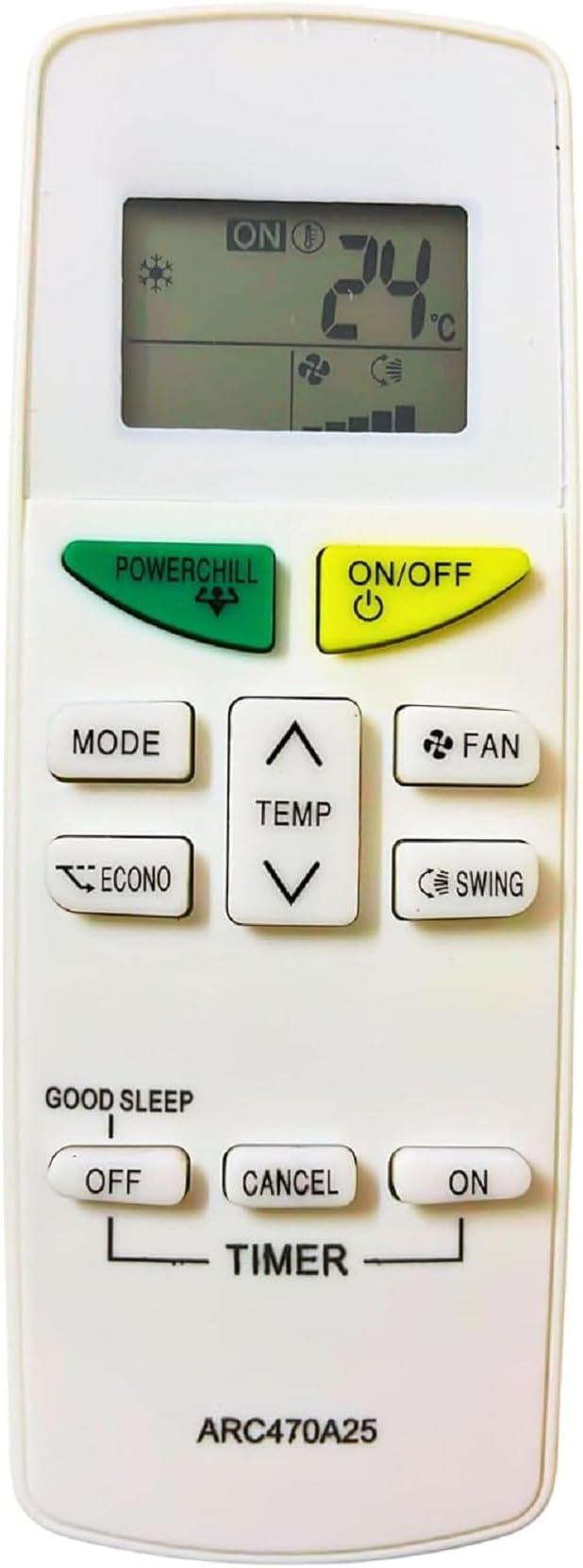 Better Quality Product Compatible for Daikin Split/Window Air Conditoners 1 1.5 2 Ton 3 Star 5 Star Powerchill Model ARC470A25N, ARC484A5, Air Conditioner Remote