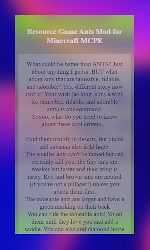 Pro Resource Game Ants Mod For Minecraft Mcpe
