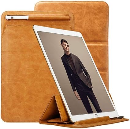 Amazon Toovren Ipad Pro 10 5 ケース Apple Pencil収納 レザー アイパッドプロ10 5 ケース 17 モデル スタンド機能 横置き 縦置き 三つ折り 手作り スリム 軽量型 薄型 マグネット 傷防止 耐衝撃 防塵 全面保護 人気 10 5インチ以下対応可能 ブラウン Toovren