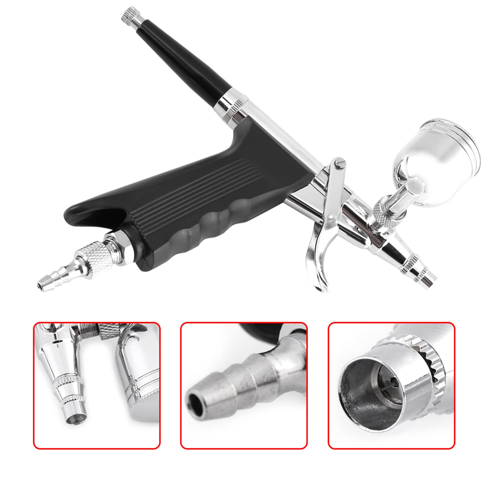 Aerografo con Grilletto per Pistola a Spruzzo con Alimentazione Laterale a 2 Tazze Multiuso per Pittura Artistica 166