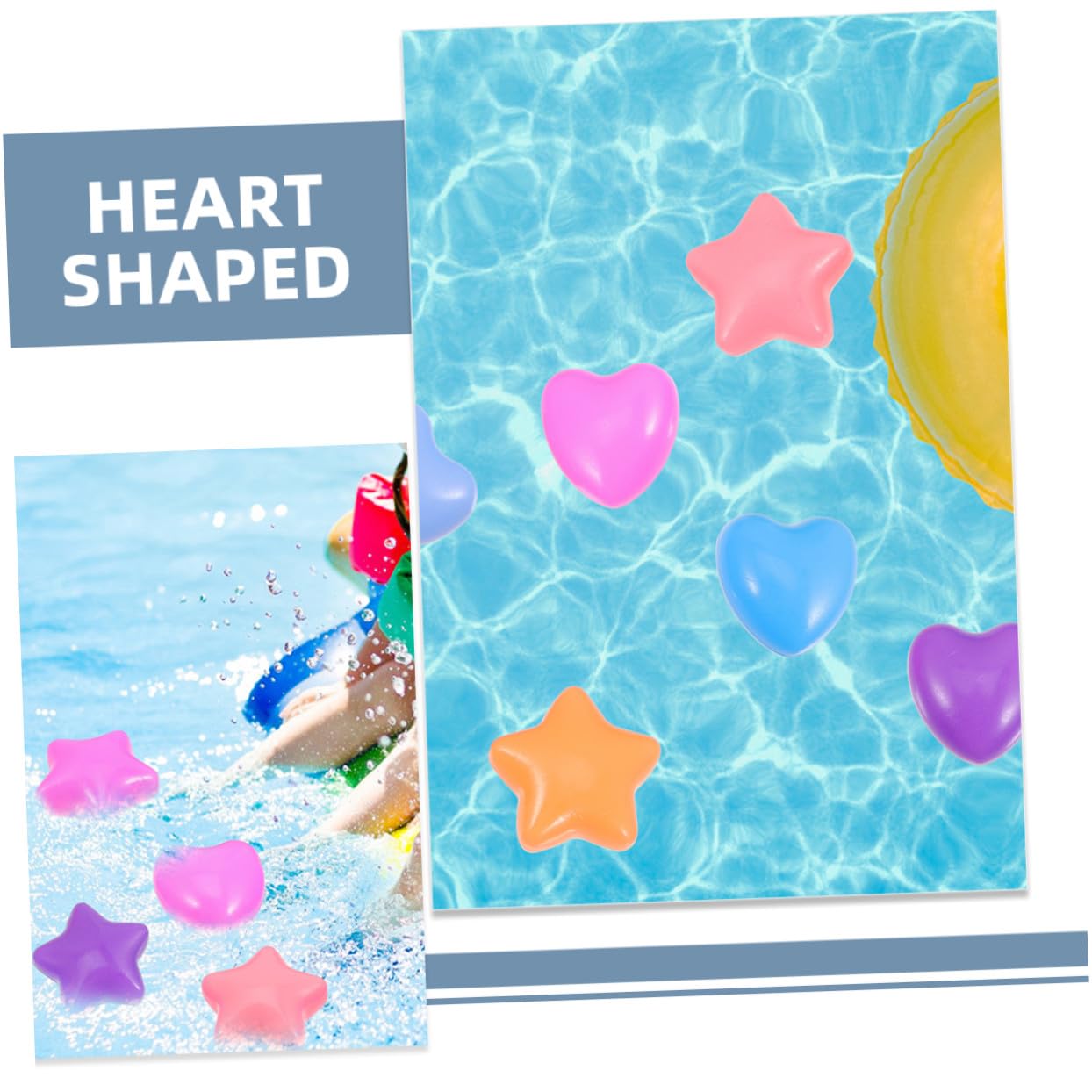 Palline per Piscina 80 Pezzi 80 a Forma di Stella e Cuore in Pe, Leggere e Colorate, per Tende da Gioco e Camerette, Set per Ragazzo Ragazza