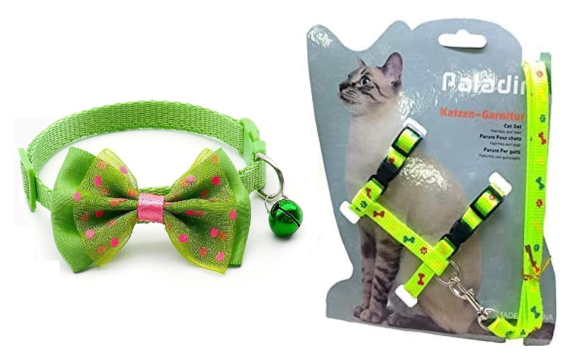 KittuPet Nylon Cat Collars with Bow Tie and Bell 1Pcs Adjustable Cat Harness Leash Nylon Set 10mm Puppy Kitten Or Certain Puppies Necktie Collar, Pack of 2... (B0BQC33W4L) Amazon Price History, Amazon Price Tracker