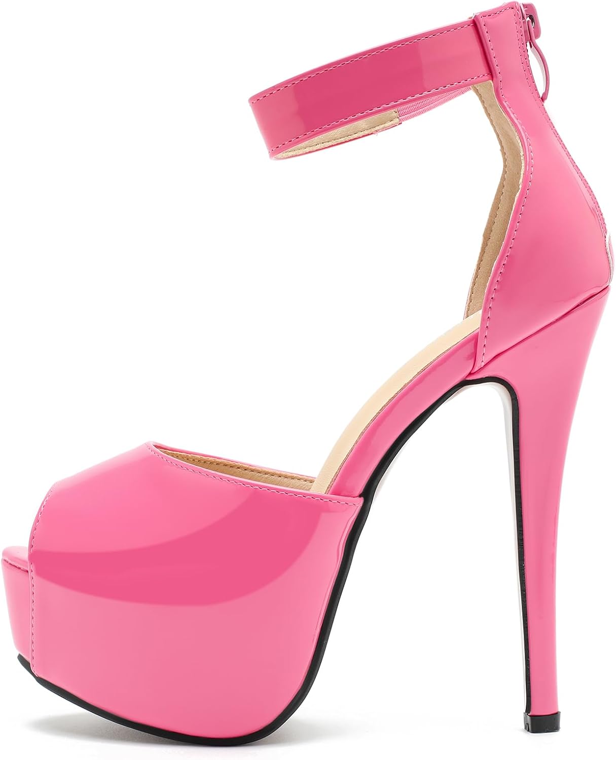 LIURUIJIA Women's Ankle Strap Platform High Heels Sexy Stiletto Heels Wedding Bridal Peep Toe Pumps Heeled Sandals Dress Shoes - Image 7