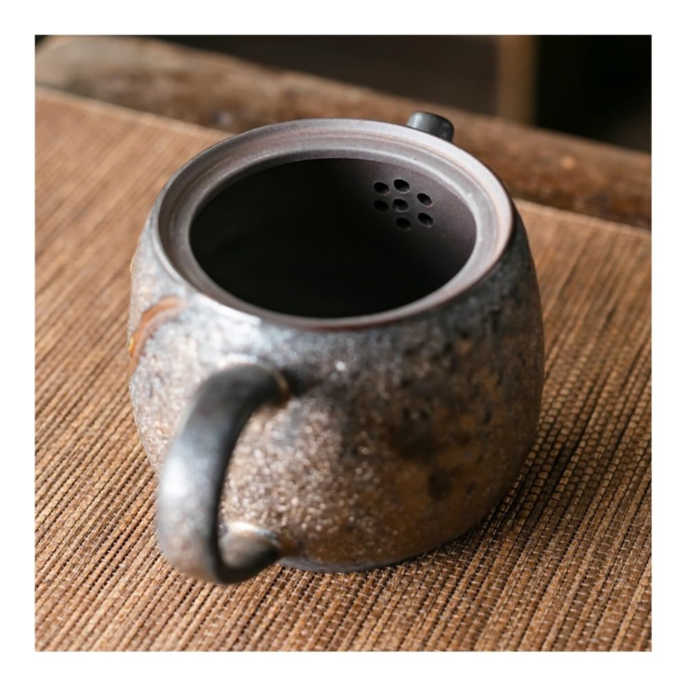 Teteras, Tetera china de cerámica tosca hecha a mano - Juego de té de cerámica individual con filtro incorporado, Hervidor