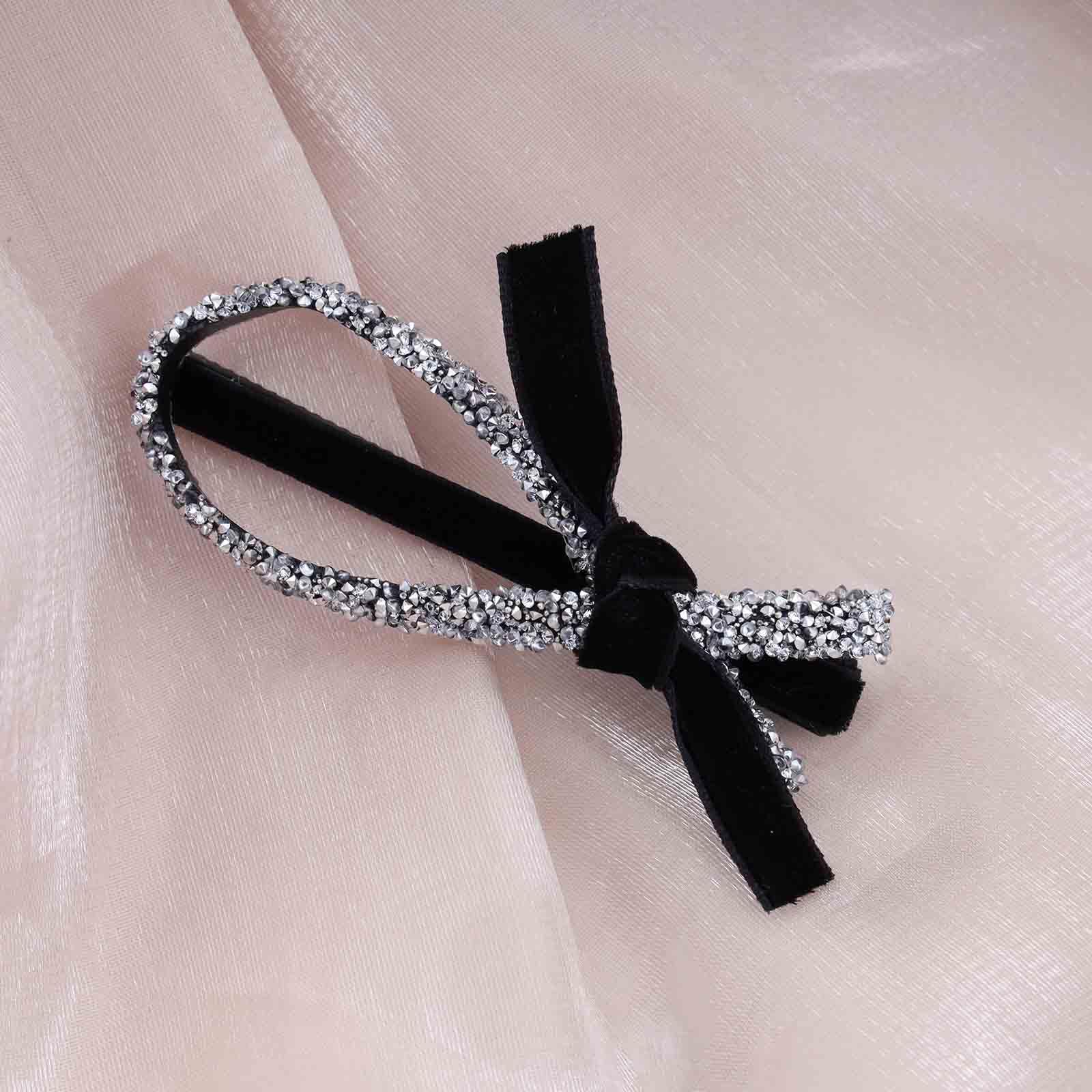 Amazon.com : Aneneiceera Vintage Velvet Bow Hair Clip Black 