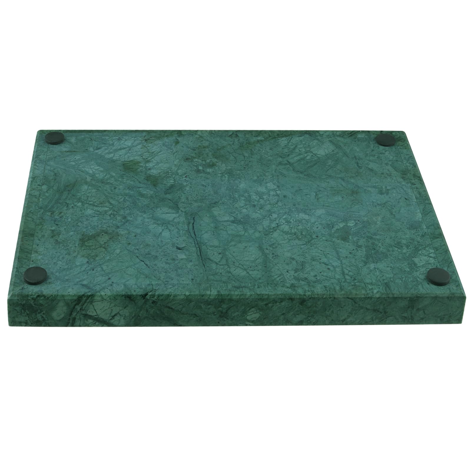 ZOENHOU Taca z naturalnego marmuru 30 x 20 x 3 cm, zielona prostok?tna deska do serwowania, marmurowa taca na kosmetyki, organizer na kosmetyki, toaletk? i dekoracj? ?azienki