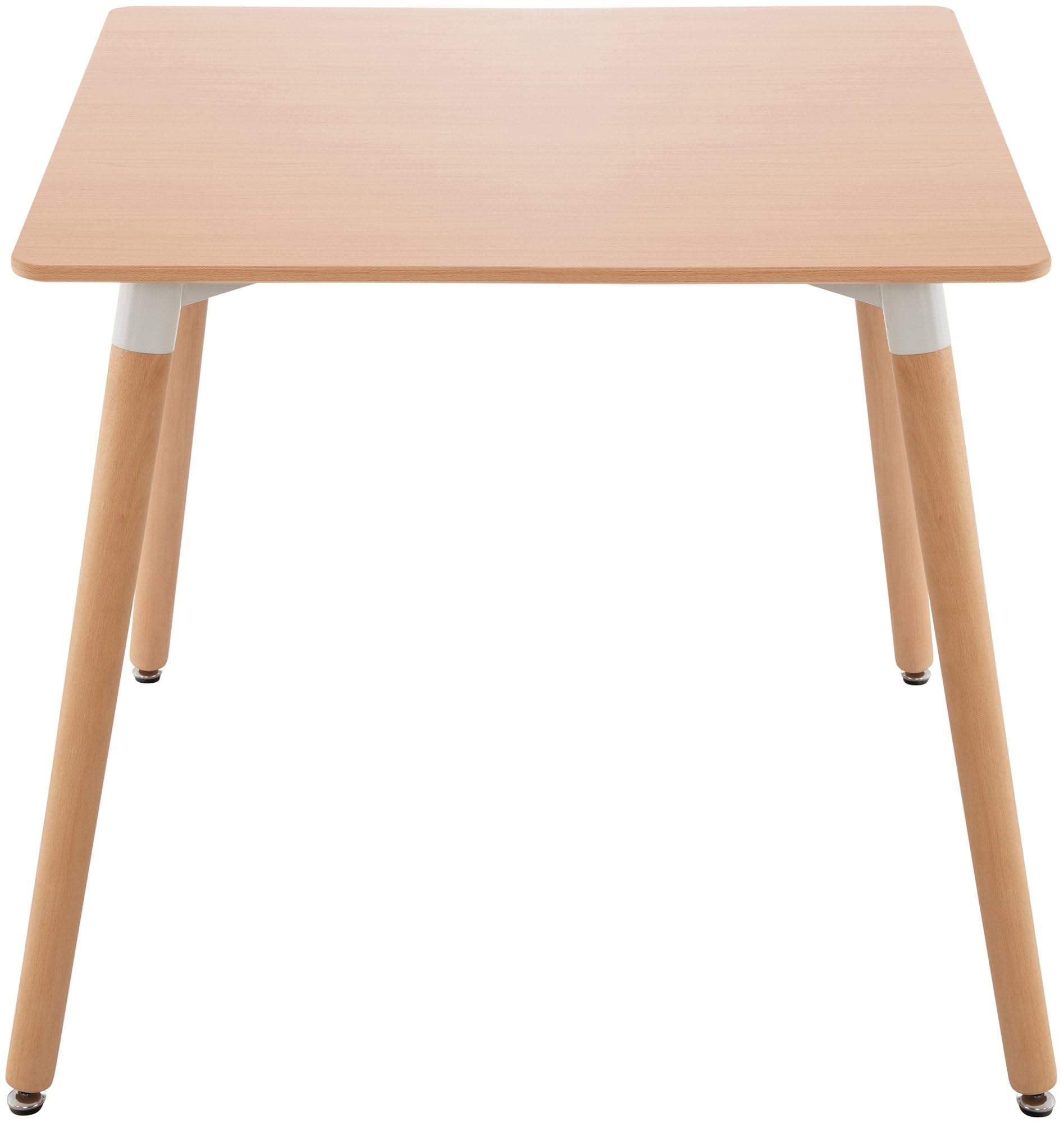 CLP Mesa Auxiliar Viborg I Mesa de Centro con Tablero de MDF I Mesa de Café con Base de Madera I Mesa de Cocina Nórdica, Color:Natura, Tamaño:80 cm