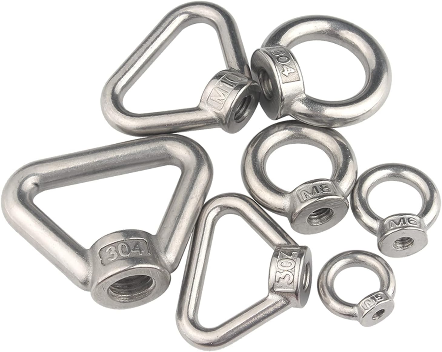 5 Pcs Triangle Ring Shape Lifting Eye Nut 304 Stainless Steel Lifting Eye Nut, M8-M24,5pcs M20