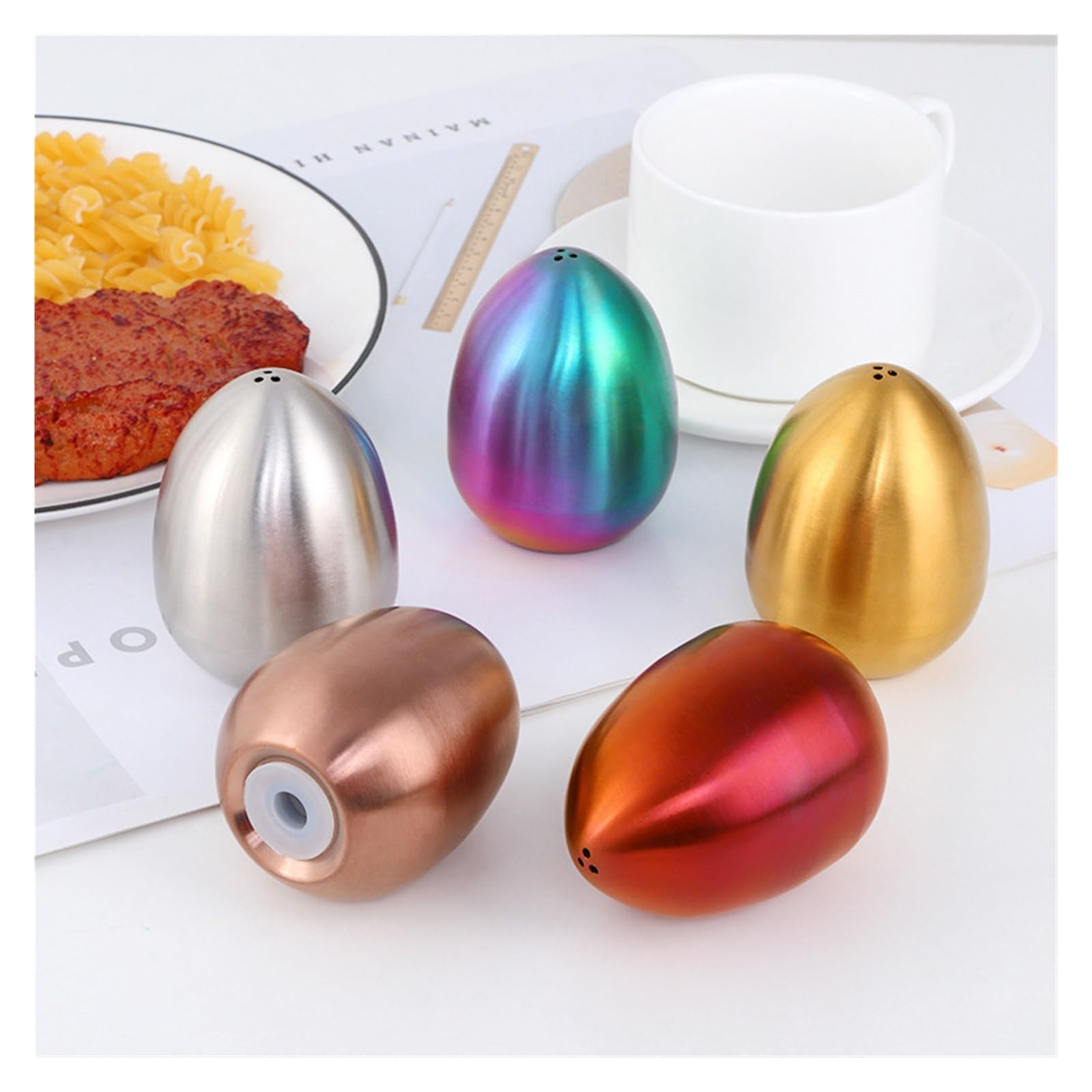 2pcs Stainless Steel Egg Shakers Pour Sucre