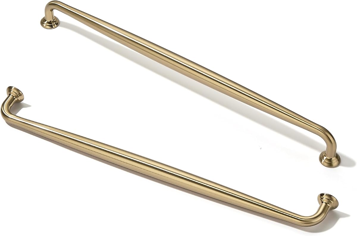 TUNNY Paquete de 5 manijas para gabinetes, 12,6"/320 mm, espaciado entre tornillos, manijas para muebles de bronce champán, para gabinetes de cocina, dormitorio, aparador, armario, tiradores