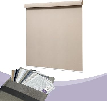 Graywind 100% Blackout Roller Shades Roller Blinds Window Blinds with Valance, One Size Fabric Samples