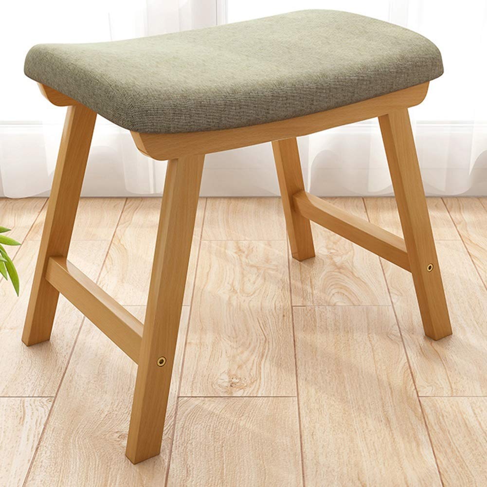 Tabouret bas en bois massif carré moderne pour repose-pied de canapé marron
