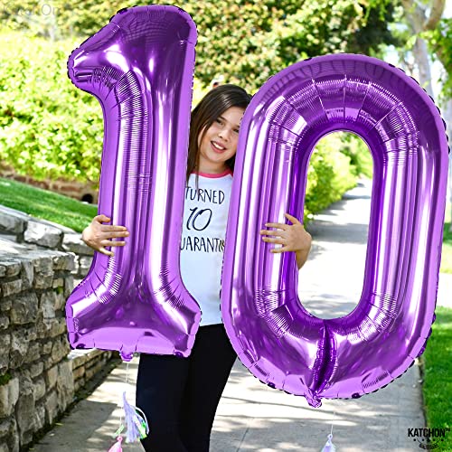 Image of KatchOn Purple 0 Number Balloons 40 Inch