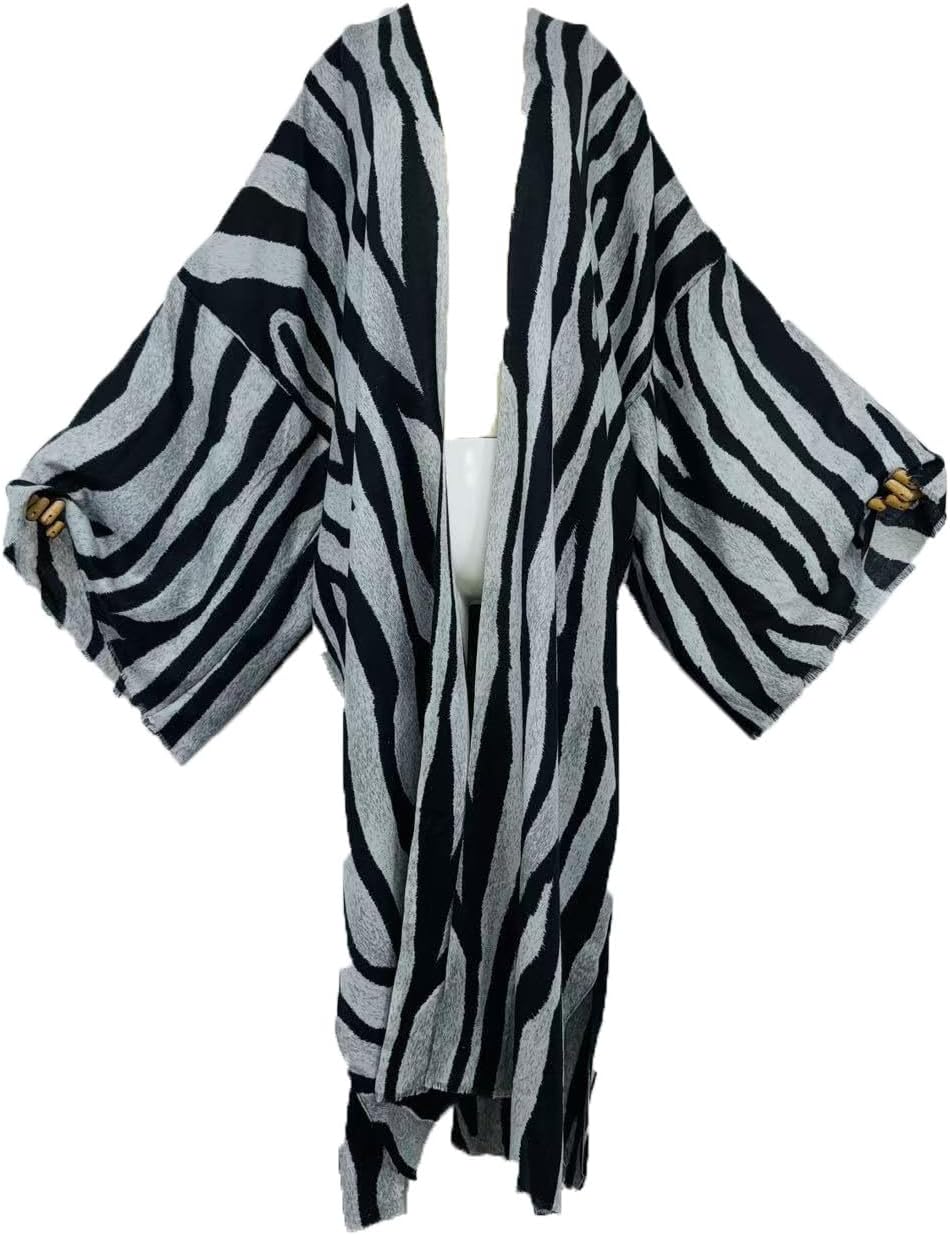 Oversized Autumn cashmere Cover up Cardigan Fashion Sexy African Holiday Party Robe Kimono Kaftan