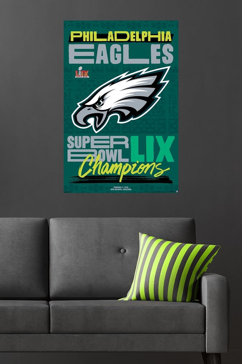 NFL Philadelphia Eagles - Super Bowl LIX Championship Team Logo Wall Poster, 34L" x 22.4W", Unframed Version - Image 4