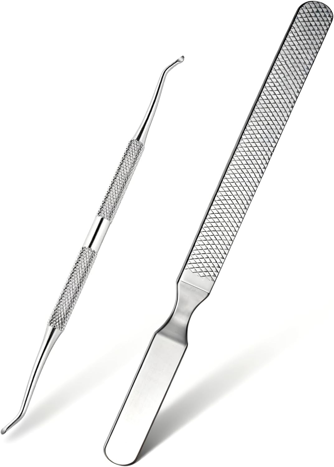 2Pcs Toe Nail Files for Thick Nails Metal Nail File for Women Men Nail Cleaner Tool Toenail File for Thick Toe Nails Pedicure Tools