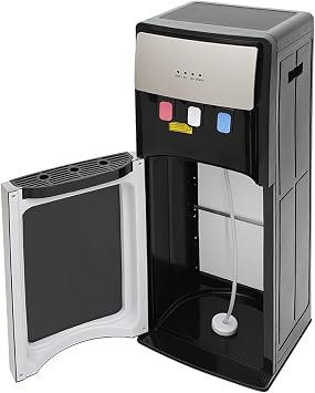 Bottom Loading Water Cooler Water Dispenser- 3 Temperature Settings, Hot, Cold & Room Water, Detachable Water Collection Box, Standing Water Dispenser, Hot and Cold Water Dispenser Silver Grey