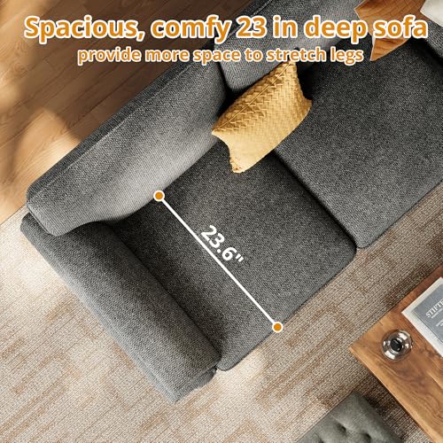 image for LIKIMIO Sofa 89 Inch, Comfy Sofa Couch with USP Port, Extra Deep Seats
