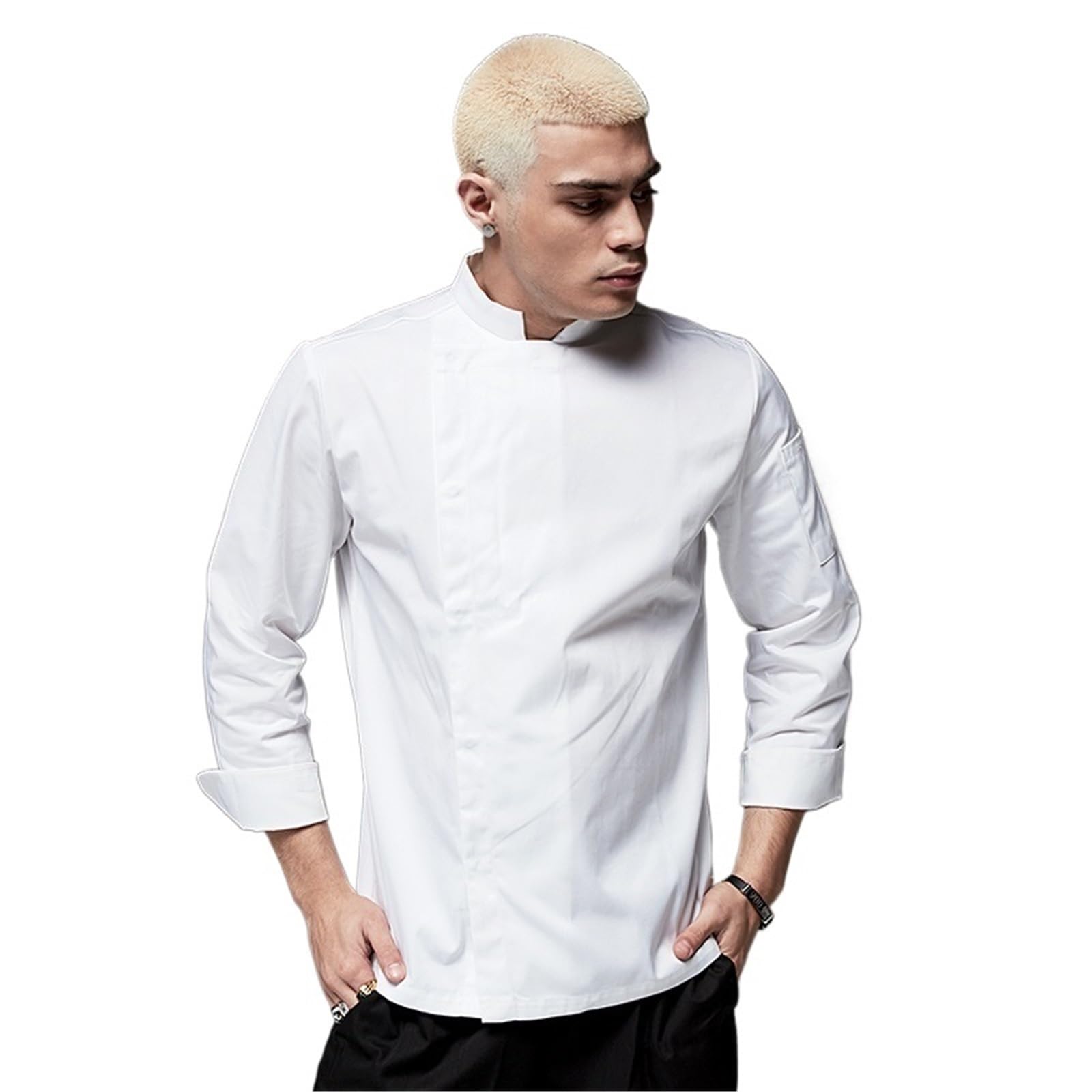 Uniforme De Chef Chaqueta de Chef de Manga Larga Unisex, Uniforme de Cocina for Restaurante, cafetería, panadería, barbería, Camarero, Camisa de Trabajo