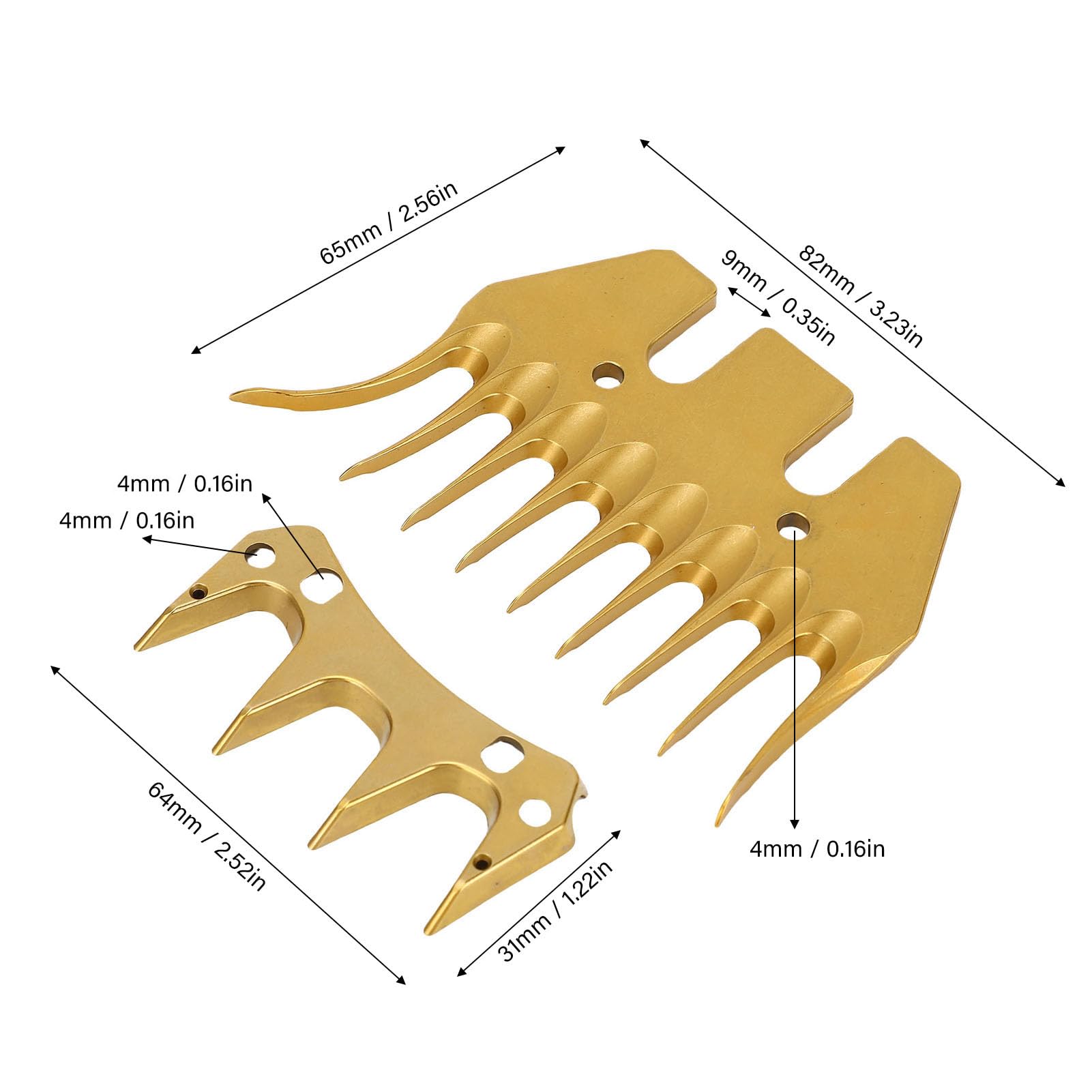 SIXRUN Lames de Rechange pour Tondeuse à Mouton à 9 Dents, Couleur or Longue Durée, avec Revêtement avancé pour les Professionnels
