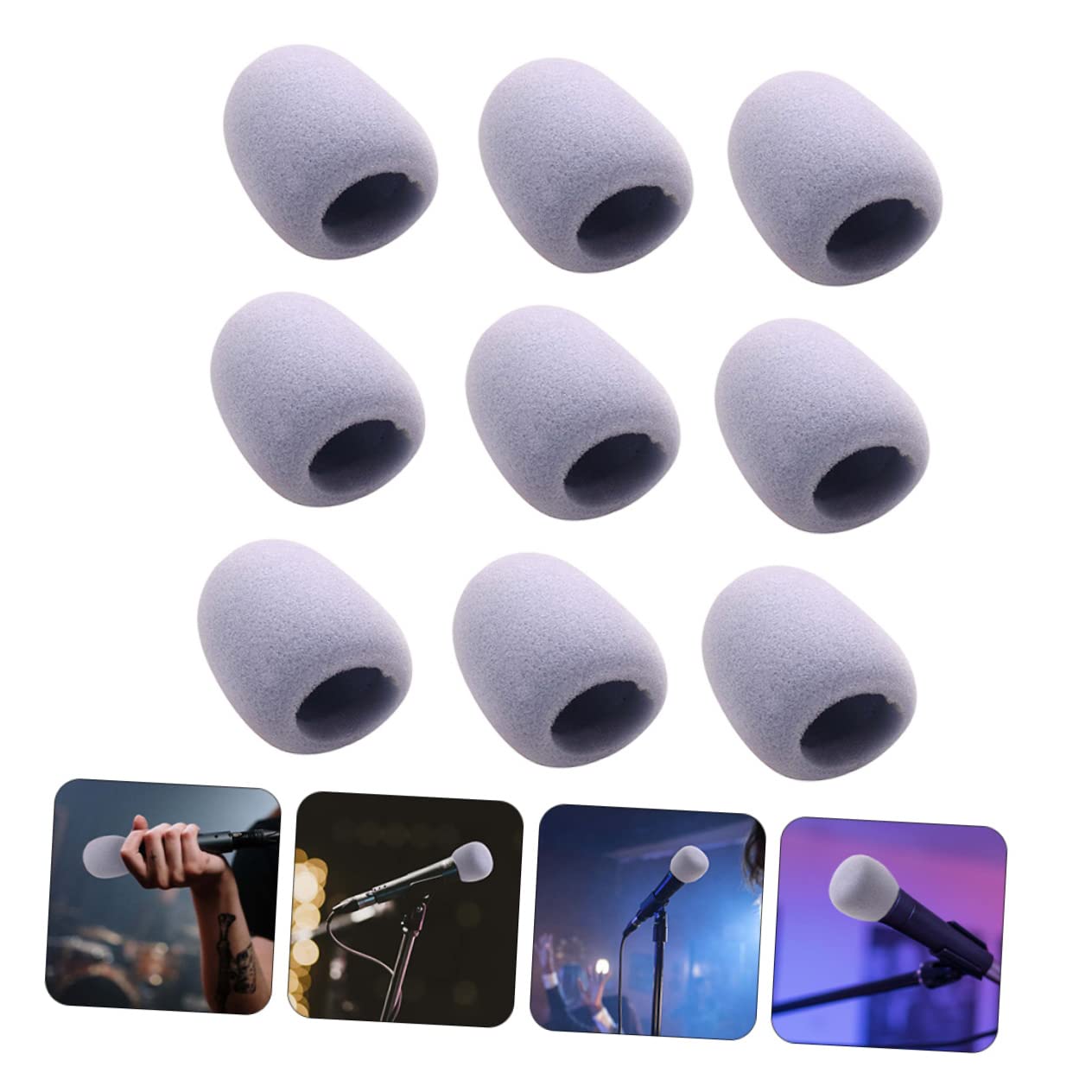 GOOHOCHY 9pcs Covers Noise Reduction Windscreen for Enhanced Recording Quality Ktv Dance Balls Conferences and Performances