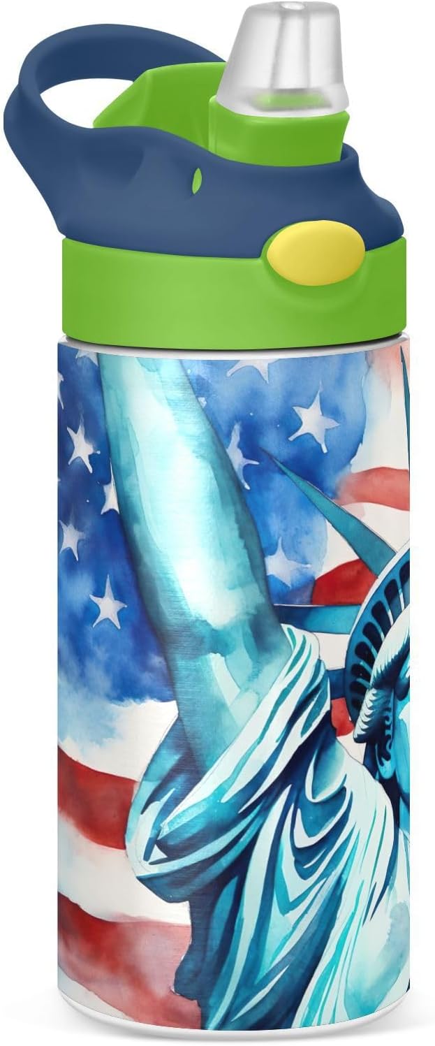 Vintage Train Insulated Stainless Steel Water Bottle for Kids Toddlers Steel Cup with Straw & Handle Kids Water Bottle for School Boys Girls Office Travel Sports Gym