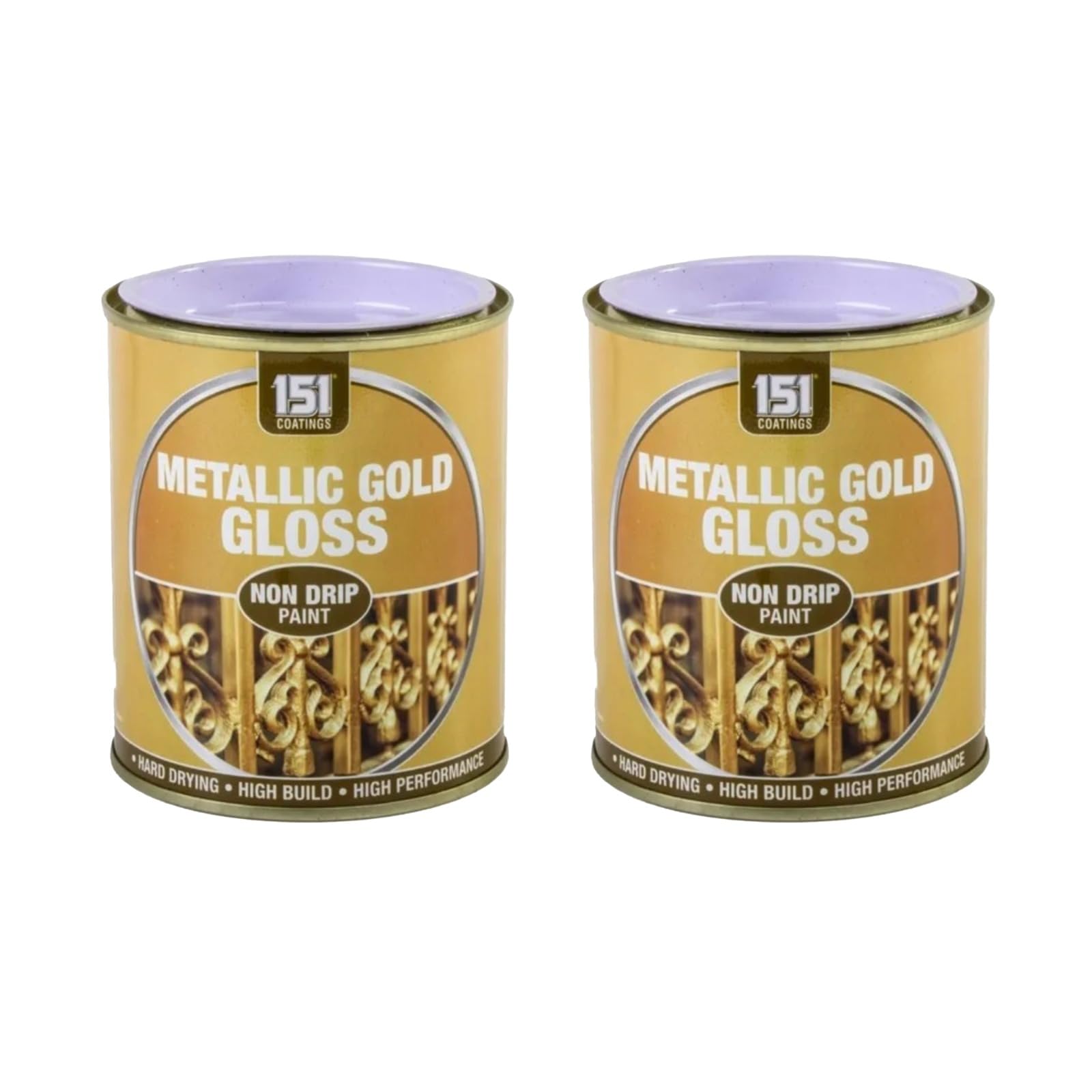 Sdmax 2Pcs Metallic Gold Non-Drip Paint, Durable And Gloss Finish, Non-Cracking, Hard Drying, Vibrant Colour, Easy To Use, Long Lasting Performance, Interior Exterior Use, 300Ml (2Pcs)