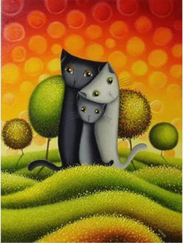 DIY 5d Diamond Painting Crystal Kits Cat Wall Art Painting Diamonds Full Drill Rhinestone Embroidery Cross Stitch Kits Supply Arts Craft Canvas Wall Decor Stickers Home Decor 30x40cm Cat Stickers