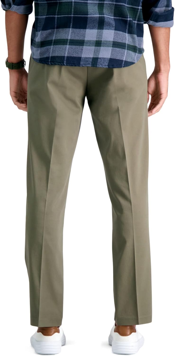 Haggar Men's Iron Free Premium Khaki Straight Fit Flat Front Pants - Image 3