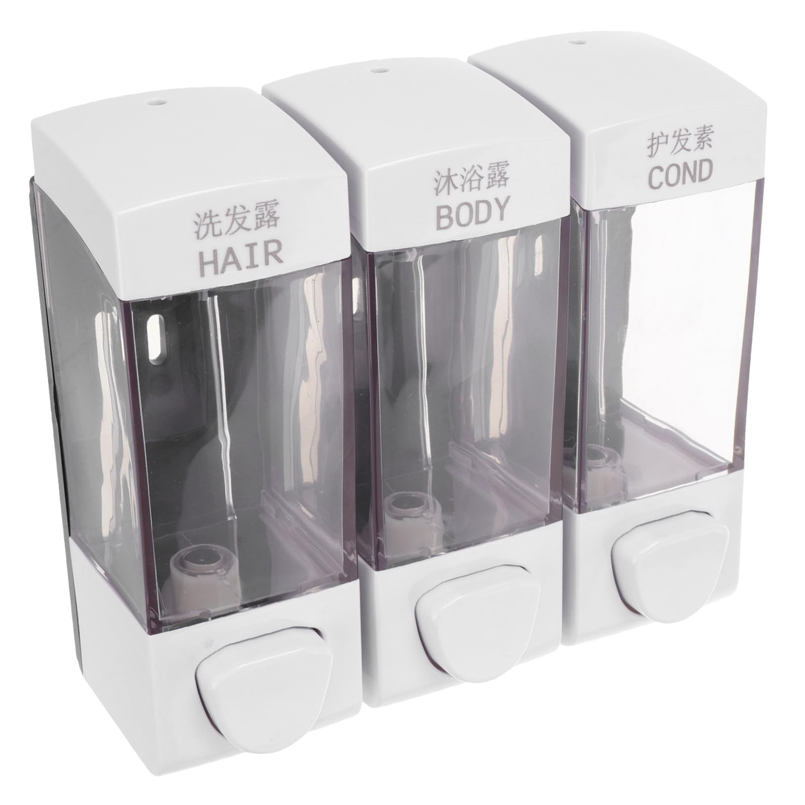 Zerodeko Distributore di Sapone Liquido da Doccia a 3 Scomparti, 1050ml, Montaggio a Parete, per Bagno e Casa, Facile da Usare