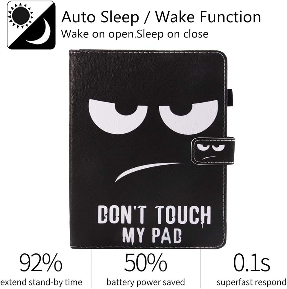 Kindle fire 7 Case - JZCreater Folio PU Leather Case Cover with Auto Wake/Sleep for Amazon Fire 7 Tablet (Fire 7" Display 5th/7th/9th Generation - 2015/2017/2019 Release Only), Don't Touch Me