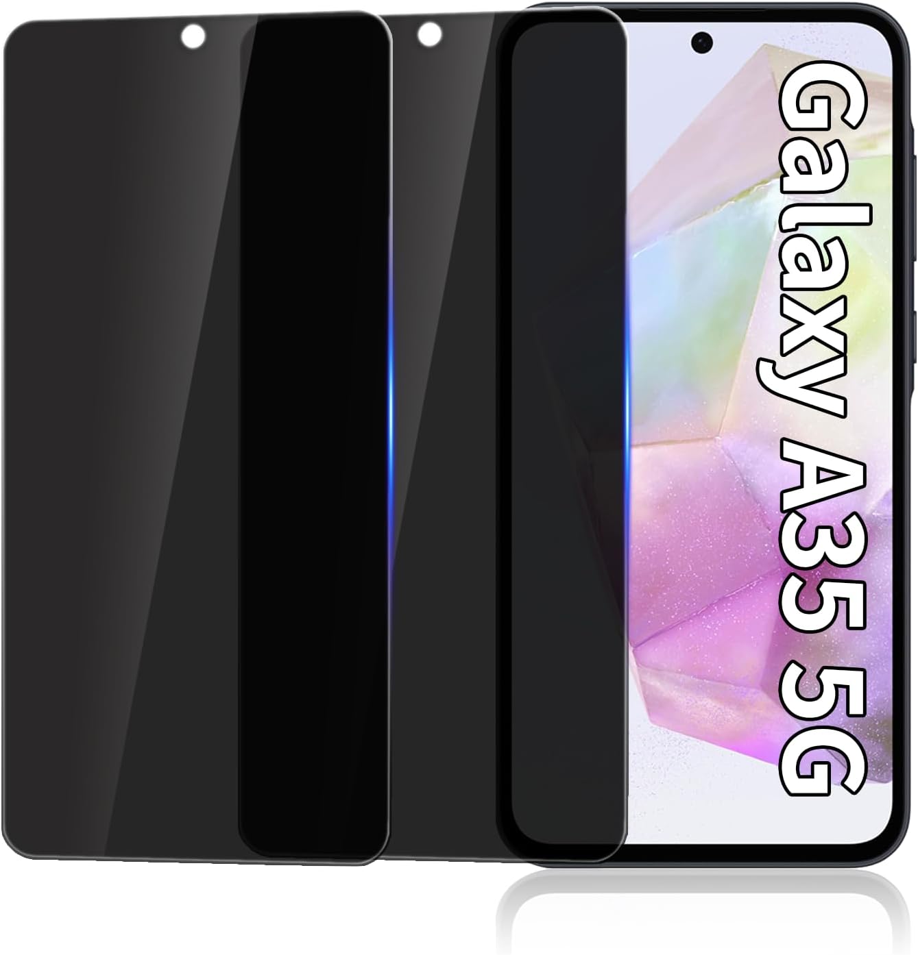 [2 Pack For Samsung Galaxy A35 Privacy Screen Protector,Anti-Spy Tempered Glass Film,9H Hardness,Anti-Scratch