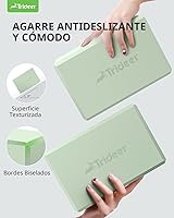 Vista 6 de Trideer - Bloques de yoga (paquete de 2), bloques de espuma suave antideslizantes con bordes biselados para alineación y estiramiento en yoga