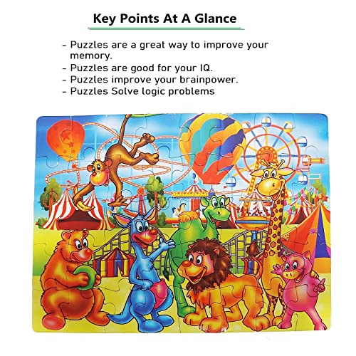 Image of MUREN Circus Theme Jigsaw Puzzle Game for Kids- Age of 5-12 Years Old- Educational and Fun Children Game-Child Learning & Creativity Game Fun Child Play (40 Pieces-Multicolor)