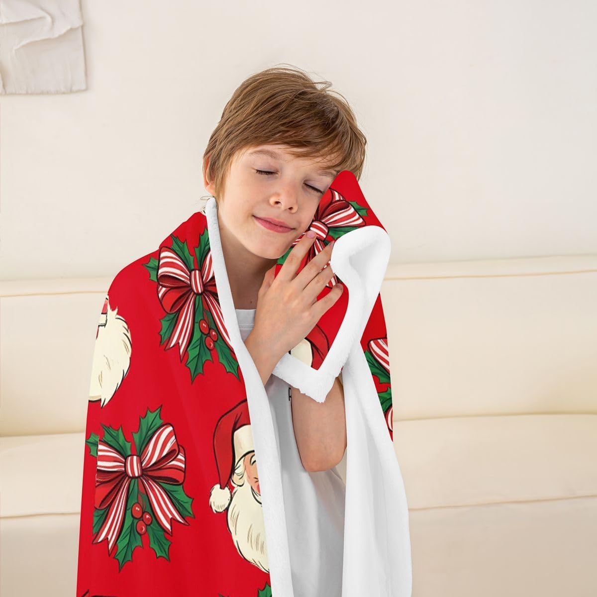 Castle Fairy Santa Claus Throw Blanket 30x40 image 4