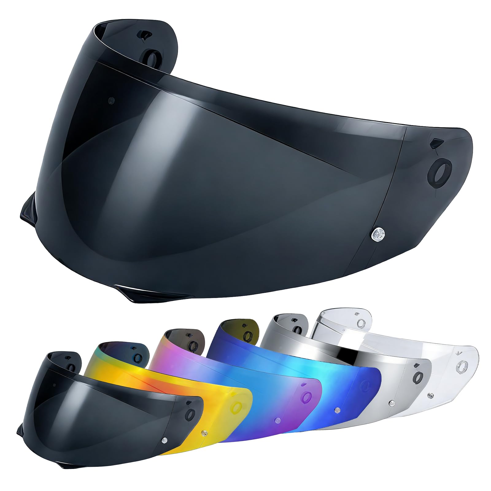 Visera Casco Moto para i90/Hj33/i91,Visera de Lente para Casco Protección contra Viento,Accesorios para Cascos de Moto (Negro)