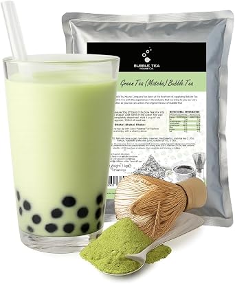 Bubble Tea Powder 1 kg - Make Bubble Tea at Home - Ideal for Frappes, Coffee, Boba Tea, Milkshakes - Gluten Free, Halal Certified Matcha