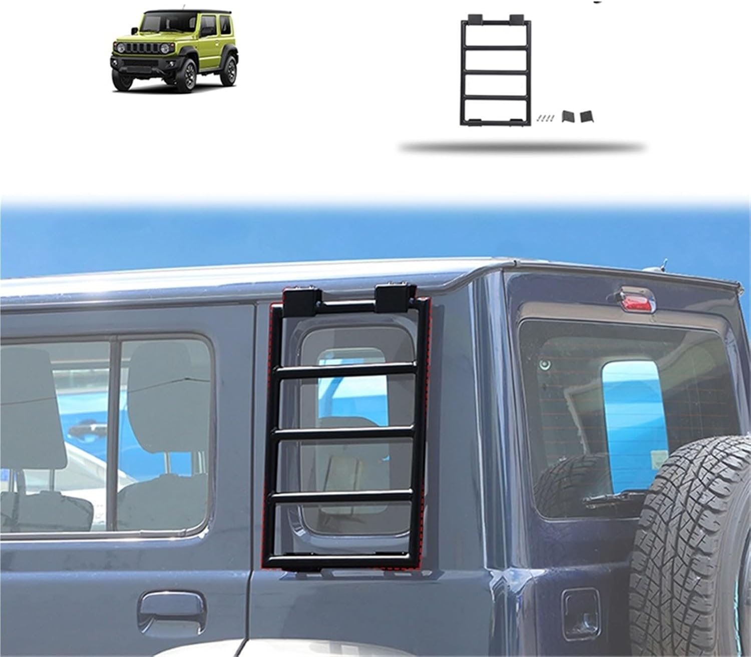 Car Rear Window Expansion Ladder Luggage Carriers Crawling Ladder Compatible with Suzuki Jimny 2019 Up