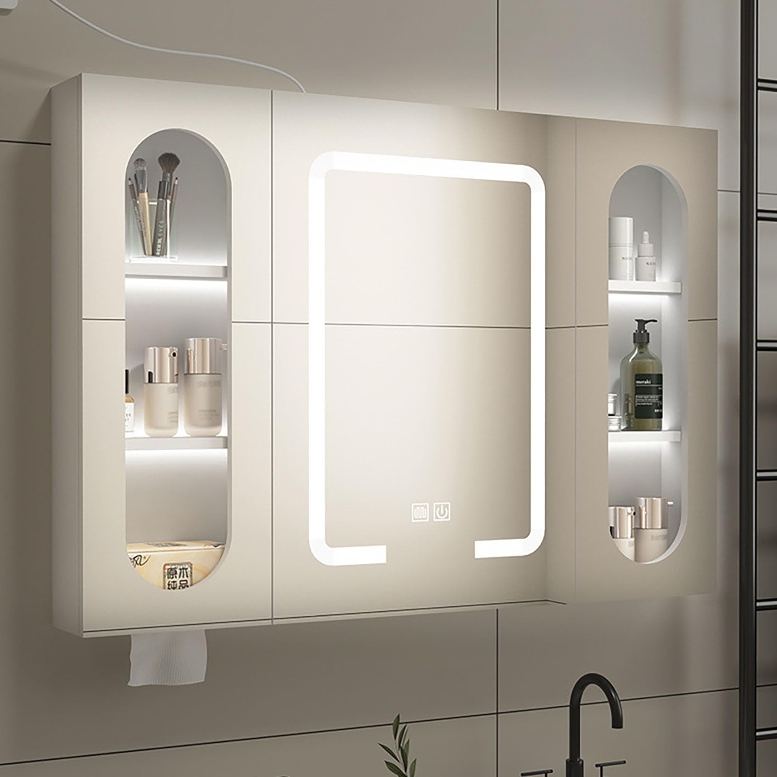 Miroir de salle de bain LED gris pour simplifier votre routine du matin