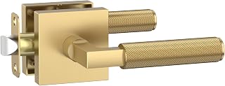 Amerdeco 1 Pack Champagne Bronze Passage Door Handles,Heavy Duty Non-Locking Door Lever for Hall, Closet,Office Area, Shopping Malls AM0021