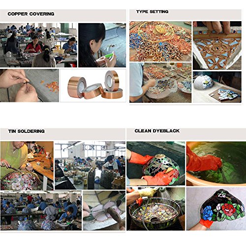 Kiven Tiffany Wall Lamp E26 1-Light Plug-In Bulb Not Included Wall Sconce Glass Shade 6 Foot Black Cord(Bd0517) #TOP3