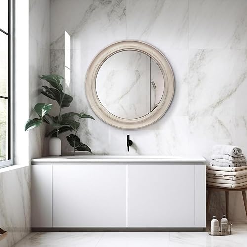 Miniatura 5 de Presentime & Co. Espejo de pared Clifton inOutdoor Farmhouse de 26 pulgadas, espejo de vidrio HD sin distorsión, espejo de granja y arte de pared