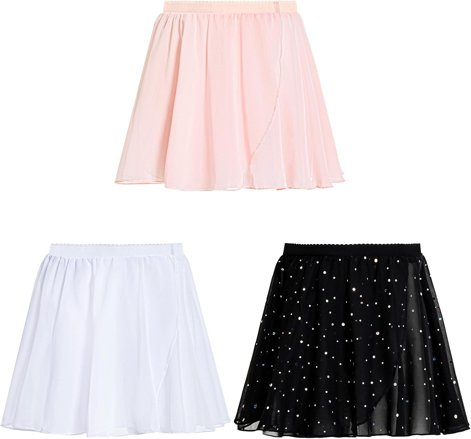 Gogokids Girls Dance Ballet Skirt, Chiffon Wrap Tutu Skirts Fluffy Ballet Dress for Toddlers/Little Girls 4-11Y