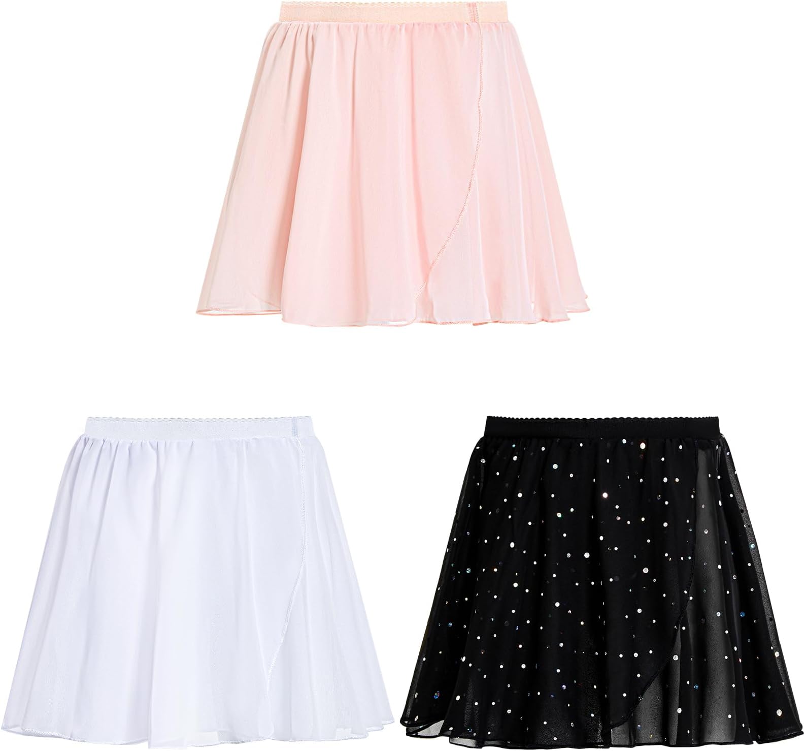 Girls Dance Ballet Skirt, Chiffon Wrap Tutu Skirts Fluffy Ballet Dress for Toddlers/Little Girls 4-11Y