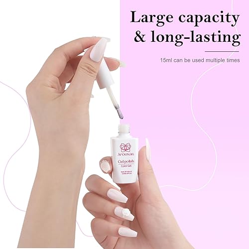 Miniatura 4 de Esmalte de uñas en gel, 0.5 onzas líquidas, color blanco perla, esmalte de uñas de gel de secado rápido para otoño, día de Acción de Gracias,