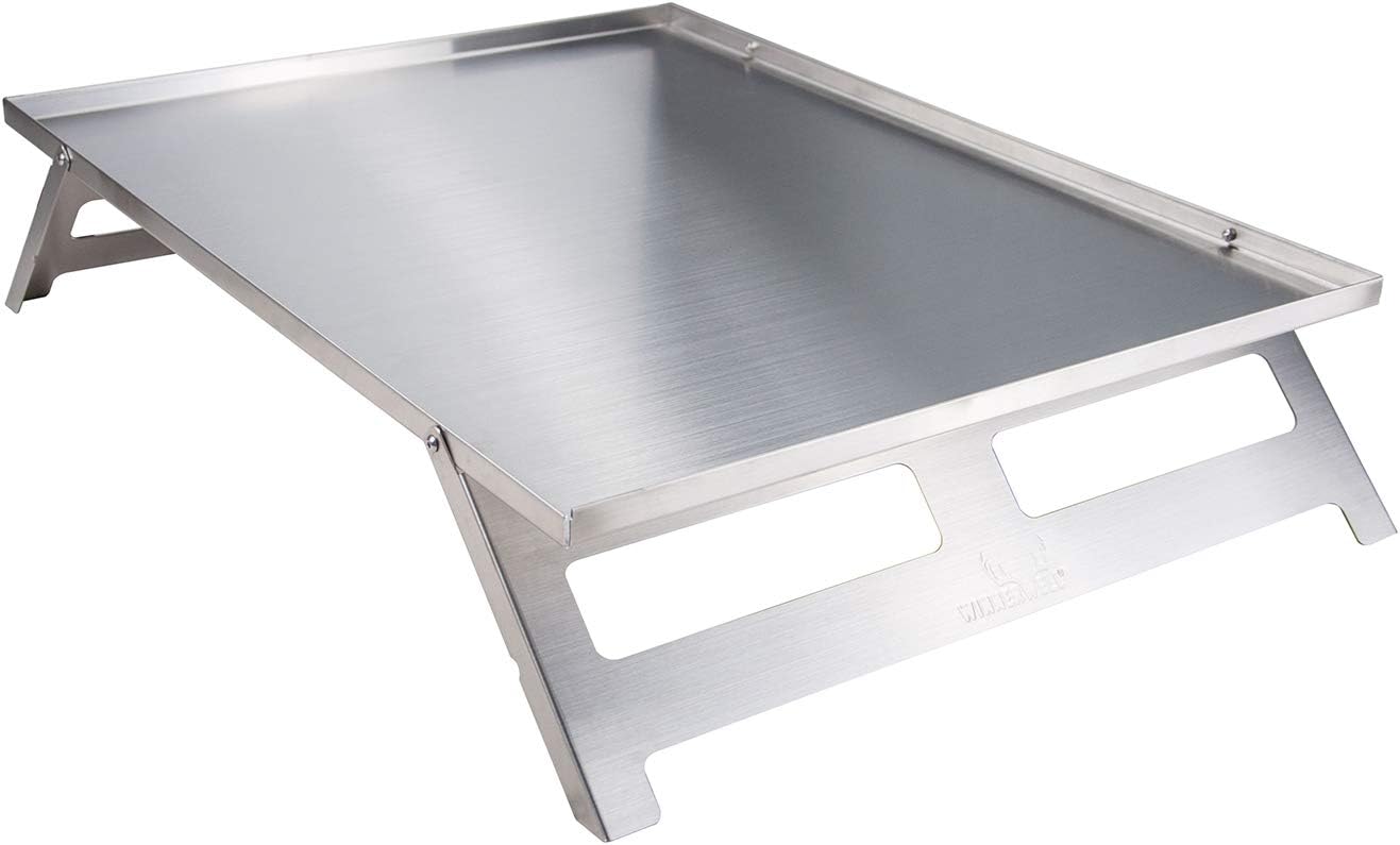 Accessory Table for Flatfold Fire Pit - XL | Portable Stainless Steel Accessory Table for Fire Pan and Camping