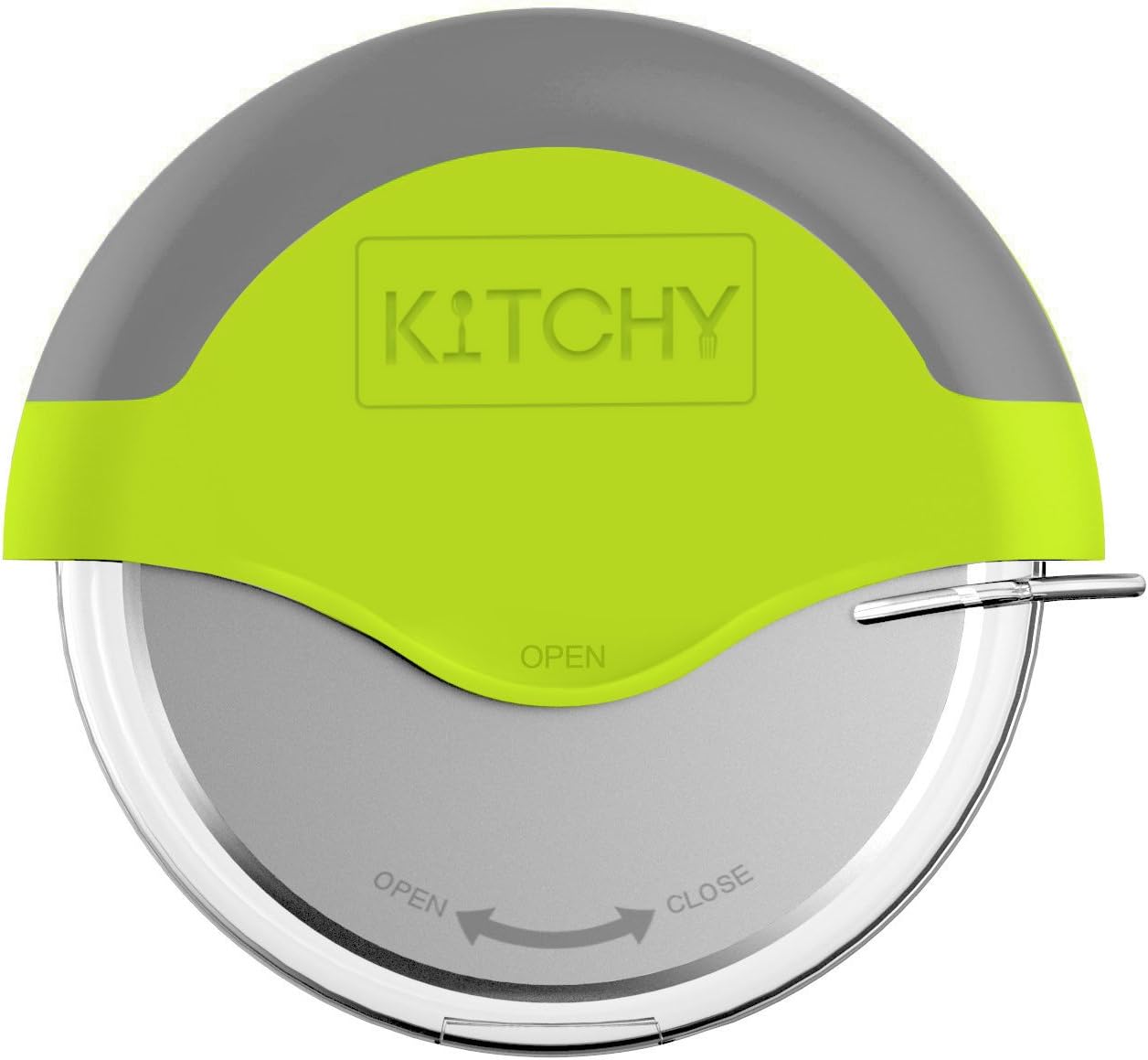 Kitchy Pizza Cutter Wheel, Heavy Duty Ergonomic Pizza Slicer with Easy Grip Non-Slip Handle and Blade Cover, Dishwasher Safe (Green)