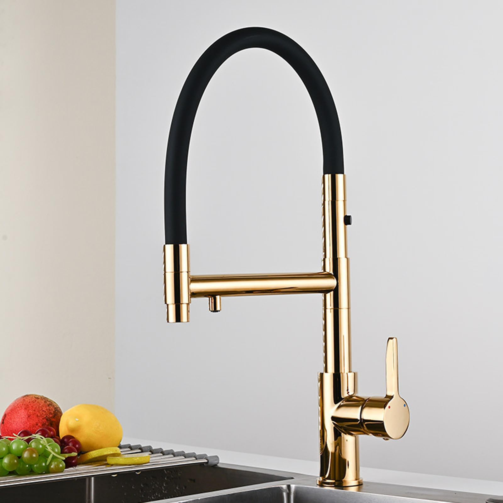 ZQFHSX 3 Way Kitchen Sink Faucet Brass Single Hole Swivel Spout Matte Black Stylish Design Water Saving Easy Installation Modern Home Upgrade