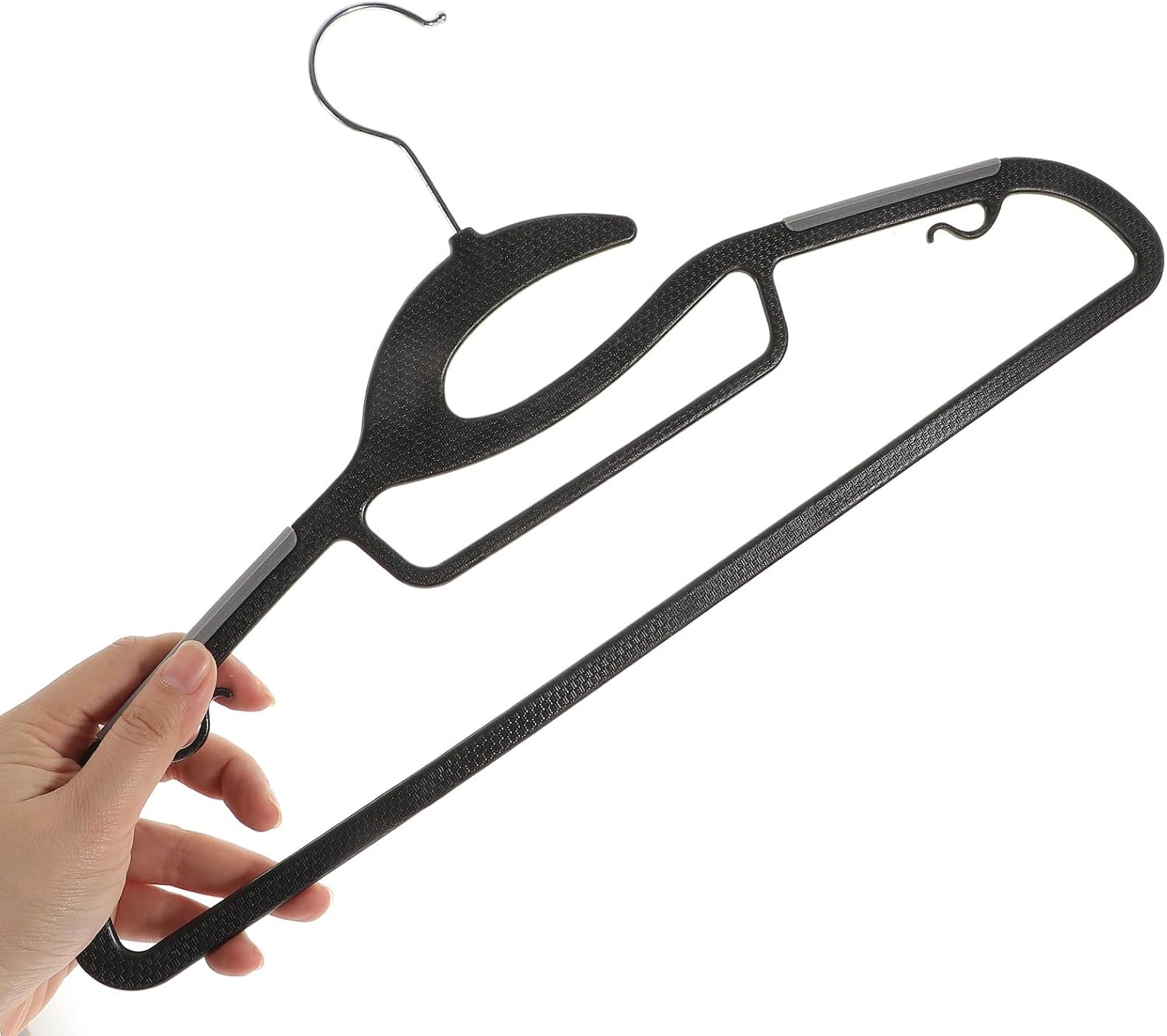 Cabilock 10pcs Non-Slip Thick Plastic Suit Hangers Heavy Duty Extra Wide Adult Coat Hangers Space-Saving Closet Organizers for Home Use